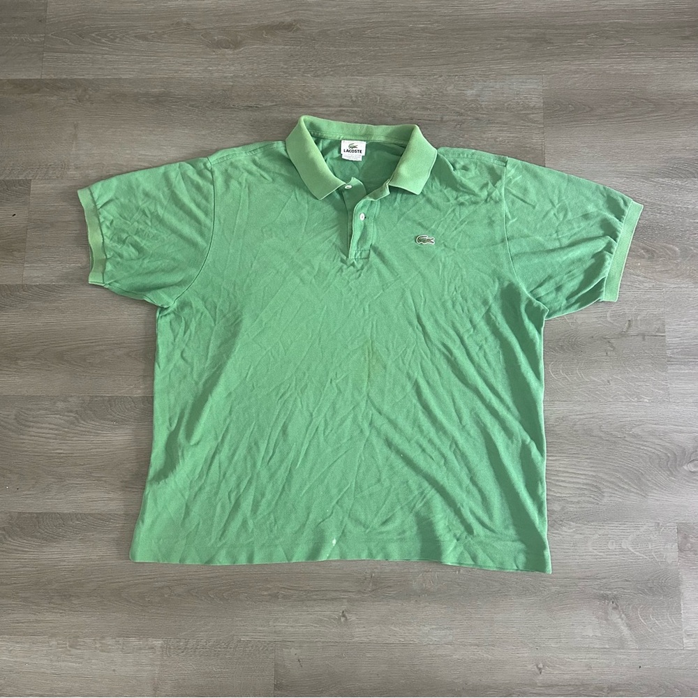 Lacoste Mens Green Short Sleeve Polo Shirt Classic Fit Size 7 XXL Crocodile